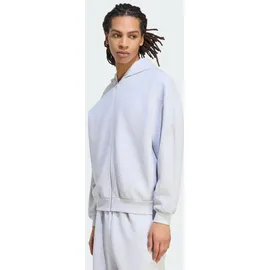 adidas SOFT LUX Full-Zip Hoodie Sweatshirt, Light Grey Heather