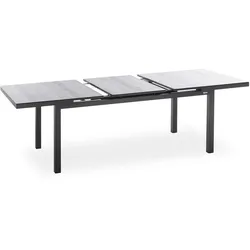Niehoff Nancer Ausziehtisch Aluminium/Glasauflage Holzoptik 180/240x100 cm