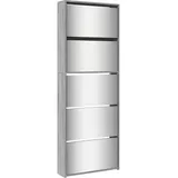 vidaXL Schuhschrank mit Spiegel 5 Fächer Grau Sonoma 63x17x169,5 cm