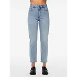Pieces High-waist-Jeans »PCBELLA HW TAP ANK JEANS LB302 NOOS«, blau