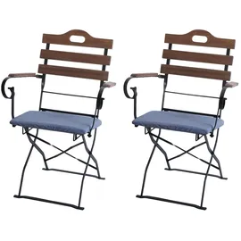 Mendler HWC-J40 Biergartenstuhl 58 x 58 x 105 cm blau 2 St.