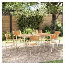 vidaXL Gartentischset 7-tlg. Braun