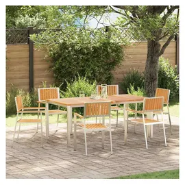vidaXL Gartentischset 7-tlg. Braun