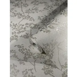 Schöner Wohnen Vliestapete, Blätter, Blumen, weiß/pearldust - weiss