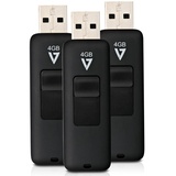 V7 USB Stick 4GB schwarz 3 Stück (VF24GAR-3PK-3E)