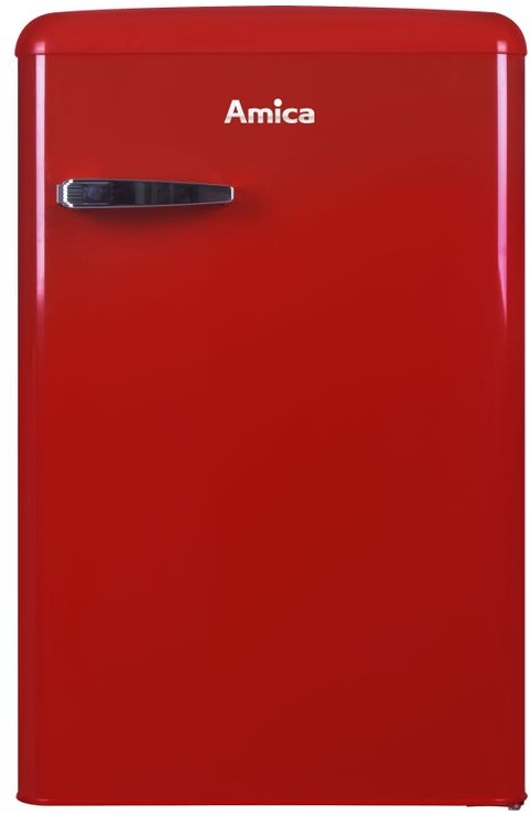 Amica KS 15610 R, Kühlschrank mit Gefrierfach im Retro Design, 85 cm Höhe, chili red, Energieeffizienzklasse A++