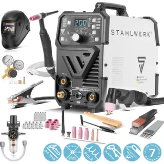 STAHLWERK Kombi-Schweißgerät DC WIG 200 Puls Pro 4-in-1 CUT Vollausstattung