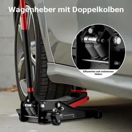 Wiltec Rangierwagenheber Stahl 85-500 mm schwarz fahrbar