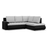 mebligo Ecksofa, Grau, Schwarz, 5-Sitzer, L-Form, 230x200 cm, Wohnzimmer, Sofas & Couches, Wohnlandschaften, Ecksofas