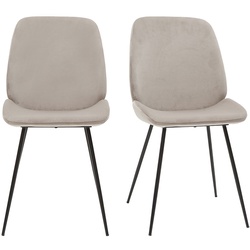 Stühle aus taupefarbenem Samt mit Beinen aus Metall 2er-Set KAOLY