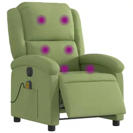 vidaXL Massagesessel Elektrisch Samt 144,5 x 82 x 0 cm Hellgrün mit Fernbedienung