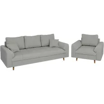 S-Style Couch Cord 3-Sitzer Grau
