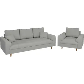 S-Style Couch Cord 3-Sitzer Grau