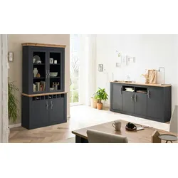 Wohnkombination  Calella , grau , Maße (cm): B: 204 H: 45