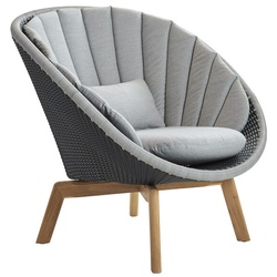 Cane-line Lounge Sessel Peacock braun, Designer Johannes Foersom & Peter Hjort-Lorenzen, 87x91x93 cm