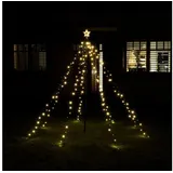 Spetebo Weihnachtspyramide LED Lichterpyramide mit Timer - 400 LED / 400 cm, Dekorativer Metall Weihnachtsbaum 150 cm schwarz