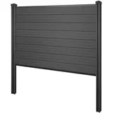 MCW WPC-Sichtschutz Savoie, Zaun Windschutz, WPC-Pfosten zum Einbetonieren ~ Basiselement, 195cm anthrazit