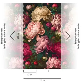 Livingwalls Fototapete Floral rot rosa pink B/L: ca. 280x159 cm - Pink, Rosa, Rot