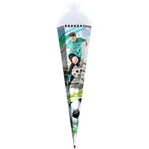 ROTH Schultüte groß Fußball-Star mit Sound 85 cm - 6-eckig Rot(h)-Spitze Netzverschluss - Zuckertüte