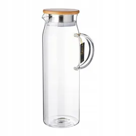wilmax england Wilmax WL-888208/A Borosilikatglas Krug mit Bambusdeckel, 1500mL Kapazität