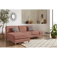 Ecksofa SIT & MORE "Clio L-Form" Sofas Gr. B/H/T: 246cm x 89cm x 165cm, Luxus-Microfaser ALTARA NUBUCK, Recamiere links, ohne Bettfunktion-ohne Bettkasten, braun (schoko) wahlweise mit Bettfunktion oder Vorziehsitz und Bettkasten, Federkern