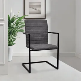 vidaXL Freischwinger 2 Stk. Grau Kunstleder