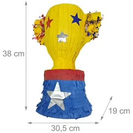 Relaxdays Pinata Pokal HBT 38x30,5x19 cm Mehrfarbig