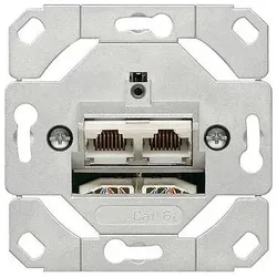 GIRA Netzwerk-Anschlussdose 245200 Einsatz 2fach Cat.6A Schneidklemm