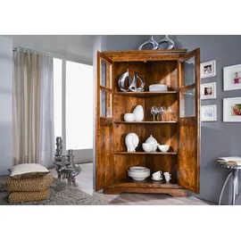 Massivmoebel24 Eckschrank Akazie 108 x 183 x 57 cm Braun