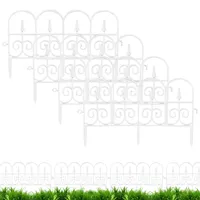 Gartenzaun Steckzaun Kunststoff, 4 Stück Rasenkante Kunststoff Beeteinfassung Gartenzaun zum Stecken Beetbegrenzung Flexible Blumenbeet Umrandung Gartenpalisade für Garten, Höhe 30 cm (Weiß-4pcs)