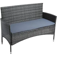 Estexo Gartenbank Rattan Gartenmöbel 2-Sitzer Rattanmöbel Sitzbank mit Sitzkissen