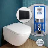 Villeroy & Boch Subway 3.0 Komplett-SET Wand-WC mit neeos Vorwandelement, L: 56 B: 37 stone white 4670T0RW+16791BM#SET