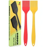 SURDOCA Backpinsel Silikonpinsel Küchenpinsel kochpinsel- 2PCs 8.2" BPA-freies Silikon in Lebensmittelqualität Pinsel Küche, 446°F (230°C) Wärmebeständigkeit Pinsel Backen BBQ Grillpinsel
