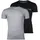 Emporio Armani Herren T-Shirt, 2er Pack - BOLD MONOGRAM, Rundhals, Fitted Fit, Stretch Cotton Schwarz/Grau XL