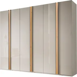 Drehtürenschrank WIEMANN "Lagos", beige (champagner, glas), B:295,2cm H:216cm T:58cm, Holzwerkstoff, Floatglas, Schränke, inkl. Türendämpfung