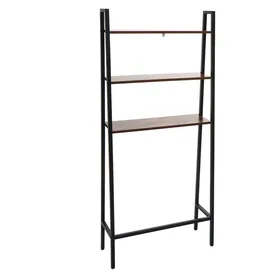 Mendler Standregal HWC-K82, Badregal Waschmaschinen-Regal Leiterregal, Industrial Metall Holz 155x64x25cm ~ braun