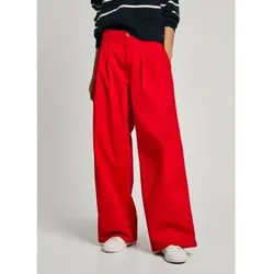 Pepe Jeans für Damen. PL211834 Chino Hose weites Bein Goa rot (XS), Lässig, Lyocell