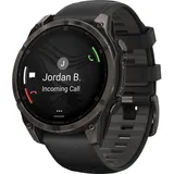 Garmin fenix 8 AMOLED 47 mm sapphire, schwarz / carbongrau DLC Titan mit QuickFit Silikon-Armband 22 mm