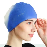 Swim Apex Silikon-Badekappen für Lange Haare, bequem, langlebig, Silikon, Badekappen für Damen, Herren, Erwachsene, Kinder, Kleinkinder (Blau), M