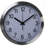 Perel Funkwanduhr 30 cm DCF77 silber/weiß