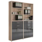 BMG Möbel Aktenregal 84,1 x 227,2 x 33 cm Beige