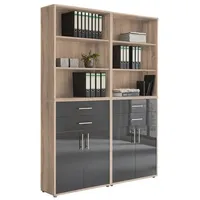 BMG Möbel Aktenregal 84,1 x 227,2 x 33 cm Beige