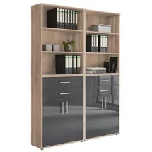 BMG Möbel Aktenregal 84,1 x 227,2 x 33 cm Beige