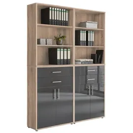 BMG Möbel Aktenregal 84,1 x 227,2 x 33 cm Beige