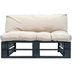 vidaXL Garten-Palettensofa mit Sandfarbigen Kissen Kiefernholz