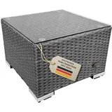 Beistelltisch Rattan Couchtisch Teetisch Polyrattan Tisch Gartentisch Grau