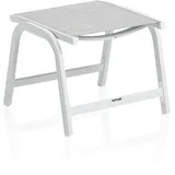 Kettler Basic Plus Hocker, weiß matt/hellgrau, Alu/Outdoorgewebe, robust, pflegeleicht, stapelbar, 0301203-5200