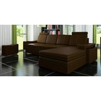 JVmoebel Ecksofa, LEDERSOFA WOHNLANDSCHAFT ECKSOFA NEU SOFA XXL LEDERCOUCH LEDERECKSOFA braun