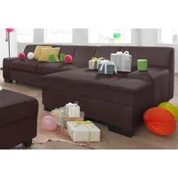 DOMO collection Ecksofa »Norma, elegant & modern, mit flachen Armlehnen, Breite 268cm, L-Form« wahlweise mit Bettfunktion braun