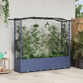 vidaXL Hochbeet mit Rankgitter und Dach 204 x 40 x 141 cm Grau
